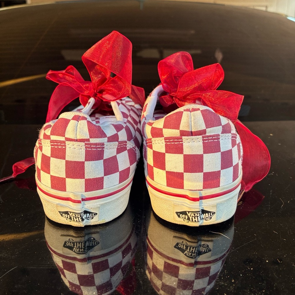 Vans Maroon Checkered Shoes - image 4